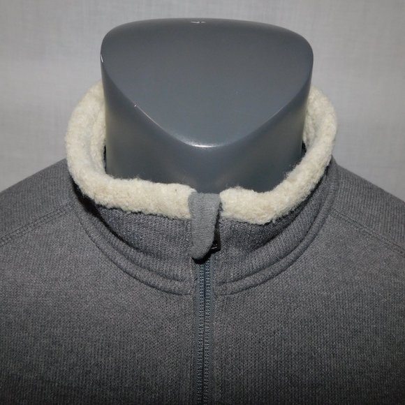 Columbia Mens L Gray Fleece Lined 1/4 Zip Pullover Sweater with Sherpa Collar - Picture 4 of 11